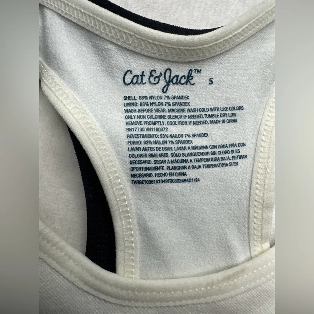Cat & Jack Girls Sport bra seamless Pullover Black  & white 2pk Size S